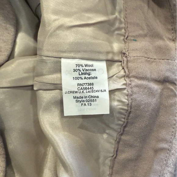 J. CREW Women's Wool Blend A-Line Above Knee Length Beige Skirt Size 6 Winter - Picture 4 of 6